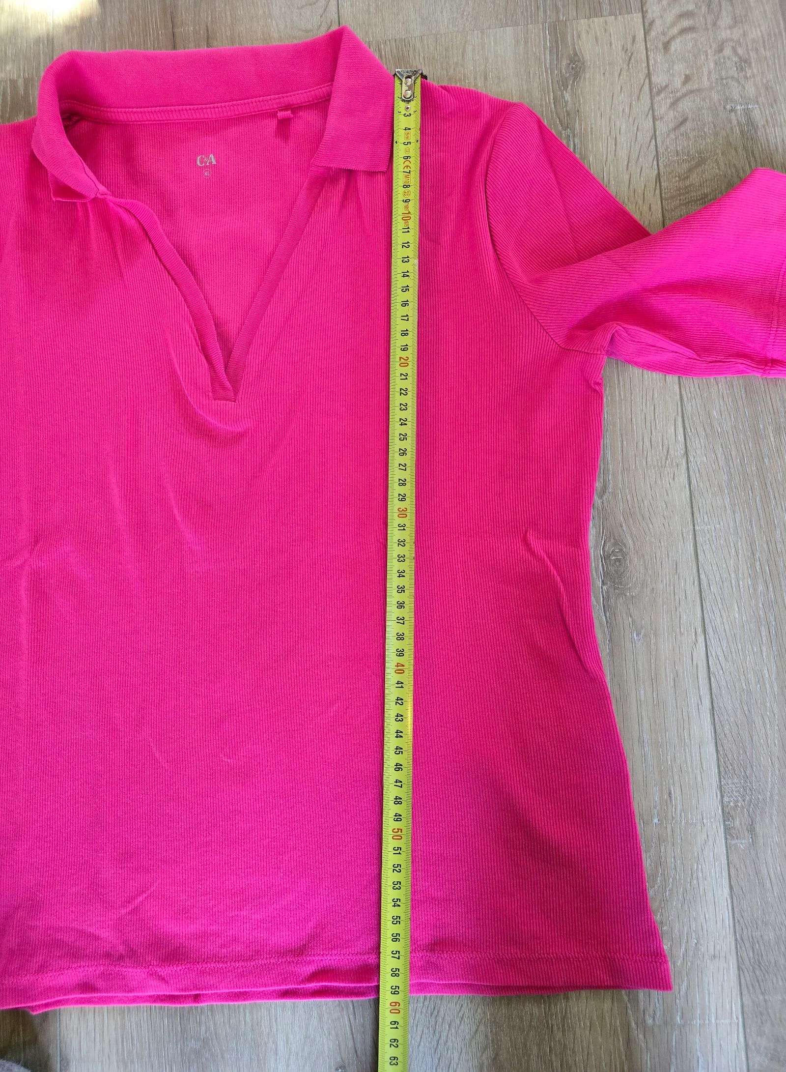 T-shirt col polo fuchsia. Taille XL 🩷 – photo 6